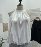 Real Shooting French Gold Wind Hanging Shoulder Waistcoat Woman Design Feel Sleeveless Bud Top Loose Shirt 1170 HZ1208