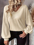 V-Neck 2025 Autumn/Winter T-Shirt Blouse Casual Fashion Elegant And Comfortable Knitwear HZ1208