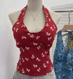 Real-Pat On-Tlap Sling Sling Sleeve Sleeveless Coat With Chest Pad Crumb Lace Hanging Back Sleeveless Top 9263 HZ1208