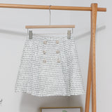 A-Word Bleed Dress Woman 2025 Winter New Korean Version Of The Splicing Double Buckle Pressure Folding Anti-Light Skirt 8991 HZ1208