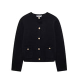 Autumn New Gold Buckle Trim Knitted Coat 6427144 HZ1208