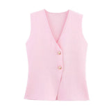 Z Women's New Button Knitted Vest Skirt 4192015 4192016 HZ1208