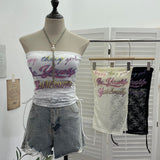 Real Shot With Chest Pad Lace Lace Hollow Hottie Breast Drawstring Thin Brat Waistcoat Sleeveless Top 12111 HZ1208