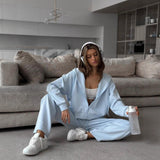 Autumn And Winter Solid Color Overturned Sweater Suit Female Horn Sleeve Temperament Knitted Polo Skirt Two-Piece HZ1208