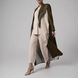 25 Early Autumn Heavy Industry Tuxedo Splicing Suit Personality Cut Long Coat Female 1820 HZ1208