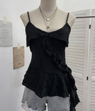 Spice Girls Irregular Slings Sherse Women's New Sexy Leaf Leaf Blitting Short Blouse 9211 HZ1208