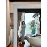 2025 New Kardashian Same Thai Pure-Want Dress Babes Hanging Dress Female Thin Ass Long Skirt HZ1208