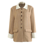 25 Autumn And Winter Multi-Buckle Heavy Industry Personality Color Color Coat Top Women Suit 1824 HZ1208