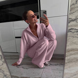 2025 Lazy Wind Loose Long Open Shirt Plus Short Skirt Suit Women's Sling Vest Trousers Three-Piece Set HZ1208