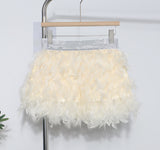 Real Shooting Feather Dress Small Pony Short Skirt Birthday Dress Dress Princess Short Dress 9022 HZ1208