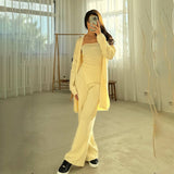 Light Luxury Temperament Casual Brooch Knitted Three Sets Of Women | New Street Party Afternoon Tea Fashion HZ1208