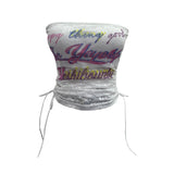 Real Shot With Chest Pad Lace Lace Hollow Hottie Breast Drawstring Thin Brat Waistcoat Sleeveless Top 12111 HZ1208