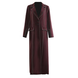 25 Autumn Heavy Industry Color Colliding Double Line In The Long Coat Jacket Women 1822 HZ1208