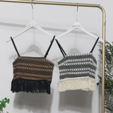 Women's Clothing Thaired Thaid Spliced Striped Sling Vest Short-Sleeved Sleeveless Tector-Booed Blouse 88932 HZ1208