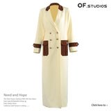 25 Early Autumn Heavy Industry Tuxedo Splicing Suit Personality Cut Long Coat Female 1820 HZ1208