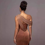 Sexy Women's New Sexy Sleeveless Breast-Buttered Bow Repair Fishtail Skirt HZ1208