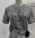 Red Lidg Short-Sleeved T-Shirt Woman 2025 Spring Dresses Loose Lime Bling Blouse 1059 HZ1208