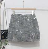 Slide Dress Skirt Girl Babes A Small Silver Shiny Light Short Skirt 8258 HZ1208