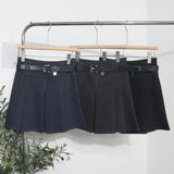 Spring And Summer Women's Retro Modern Hit Color Clear Line Pressure Skirt Anti-Light Short Skirt With Belt 8299 HZ1208