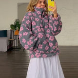 New Zipper Hooded Flower Jacket Coat Woman | Relaxed Comfortable Leisure Trend Of Sports Out Of The Street HZ1208