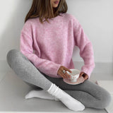Loose Lazy Wind Soft Woolen Sweater Women's New Set Of Relaxed Knitted Sweater In Autumn And Winter HZ1208