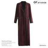 25 Autumn Colling Color Splicing Angola Red Striped Long Wind Coat Coat 1813 HZ1208