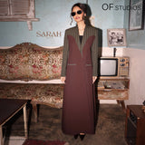 25 Autumn Colling Color Splicing Angola Red Striped Long Wind Coat Coat 1813 HZ1208