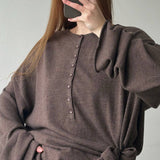 Fashion Simple Style Lock-Free Knitted Sweater Thin Lazi Loose Bottom Long Sleeve Lazy Leisure Autumn Winter HZ1208