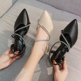 Fashion Sandals Female Fairy Wind 2025 Summer Head Thick Heel High Heel With Skirt Shoes HZ1208