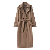 Z2025 Autumn New Female Retro Leisure Double Buckle With Belt Long Hair Coat HZ1208