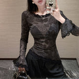 [Monthly Sales Of 100,000] Printed Gray Oblique Shoulder Shawl Women's Spring Loose Design Sense Oversize Coat HZ1208