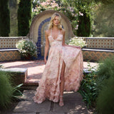 French Sexy Pure-Want Wind Hanging Neck Dress Women's Summer Long Seaside Resort Wind-Dexed Skirt Floral Dress HZ1208