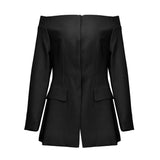 24 Autumn And Winter New Shoulder Personality Zipper Dark Buckle Short Coat Female 1762 HZ1208