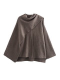 Explosion New Women's Clothing With Asymmetric Scarf Short Knitted Coat HZ1208