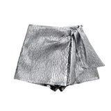 2025 Women's Metallic Purple Bow Dress Skirt 2217 HZ1208