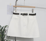 Real Shooting Kin Color High-Rise Thin Bag Hip Skirt 2025 New Hundred With Belt A Short Skirt 9997 HZ1208