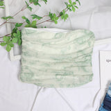 Sweet Cool Hottie Ultra-Short Umbilical Wrap Chest Sleeveless Coat Yarn Folding Tie Dye Chest Tight Waistcoat 8852 HZ1208