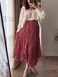 2025 Spring And Autumn New 100 Folded Wrinkles Skirt Hot Soft Half Dress In Wind HZ1208