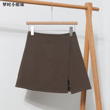 Irregular A-Word Fork High-Waist Skirt Short Skirt Women's Korean Dress Dress Dress 8872 HZ1208