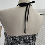 Small Fragrant Wind Coarse Flowers Hanging Neck Sling Vest With Chest Cushions Waist Skirts With Sleeveless Top 2692 HZ1208