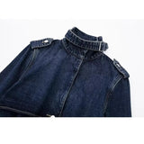 Women's Clothing Temperament Commuting With Belt Long Denim Wind Coat HZ1208