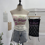 Real Shot With Chest Pad Lace Lace Hollow Hottie Breast Drawstring Thin Brat Waistcoat Sleeveless Top 12111 HZ1208