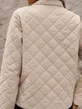 2025 New Autumn And Winter Pure-Color Long-Sleeved Collared Quilt Elegant Loose Women's Warm Coat Tide HZ1208