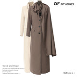 25 Early Spring New Long Irregular Cutting Wind Coat Women 1798 HZ1208