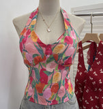 Real-Pat On-Tlap Sling Sling Sleeve Sleeveless Coat With Chest Pad Crumb Lace Hanging Back Sleeveless Top 9263 HZ1208