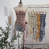 Purely Want To Show The Back Hanging Neck Tie With Wave Point Sling Vest Skirt Sleeveless Doll Shirt Short Top 9230 HZ1208