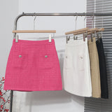 Long-Term Goods Small Fragrant Wind Coarse Flowers A Short Skirt Women High Waist Thin Skinny Bag Hip Half-Body Skirt 8996 HZ1208