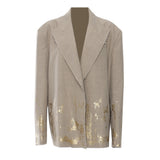 25 Spring And Summer New Intention Graffiti Hot Loose Version Of The Suit + Half Skirt Two-Piece Set Female 1779 HZ1208