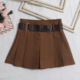 Real Shooting With Belt 100-Fold Skirt 2025 Summer Korean Version Of Small Short Skirt High-Waisted A Word Umbrella Skirt 8282 HZ1208