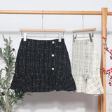 2025 New Autumn And Winter Lattice Coarse Flowers Of The Half-Body Skirt High Waist A Word-Bow Irregular Fishtail Skirt 8876 HZ1208